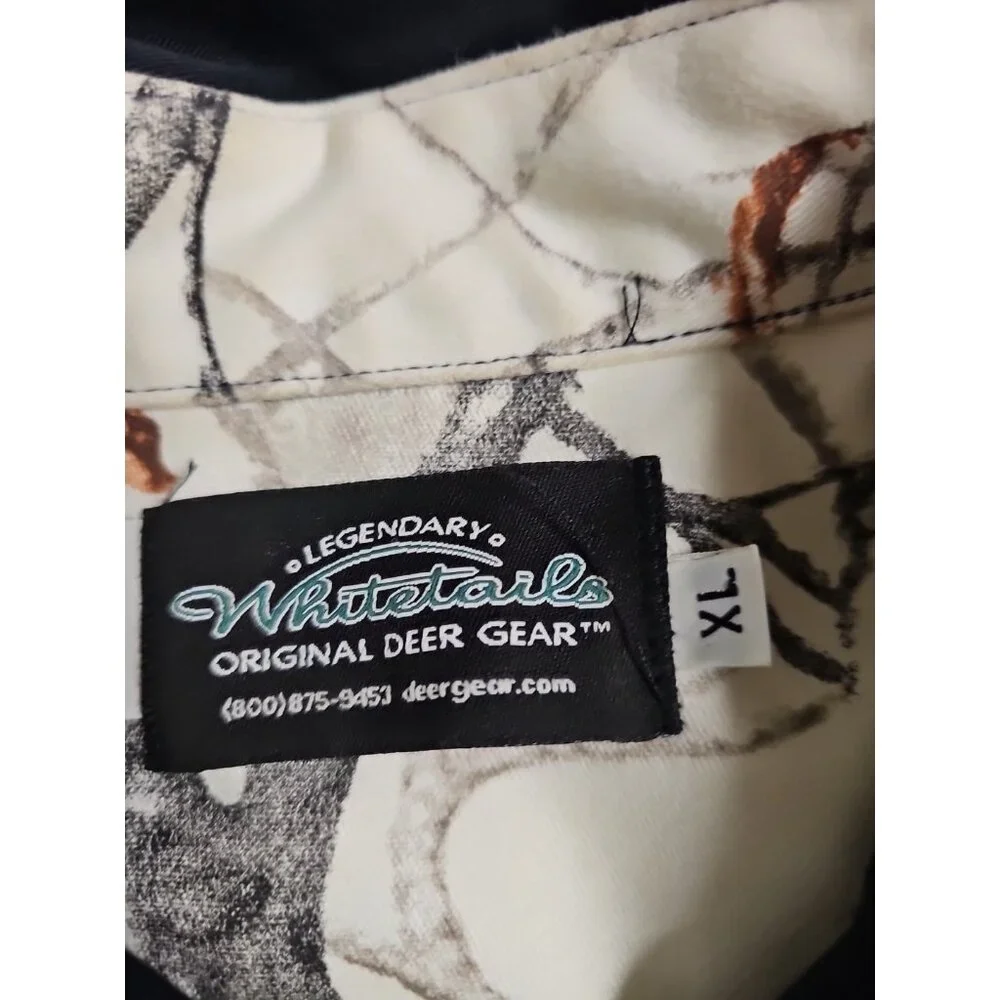 Legendary Whitetails Shirt Men’s Size XL Black White Camo Long Sleeve Western - Picture 4 of 7